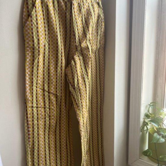 FIND ME NOW Judy Pants in Yellow Green Brick Multi sz 0 - Picture 6 of 7